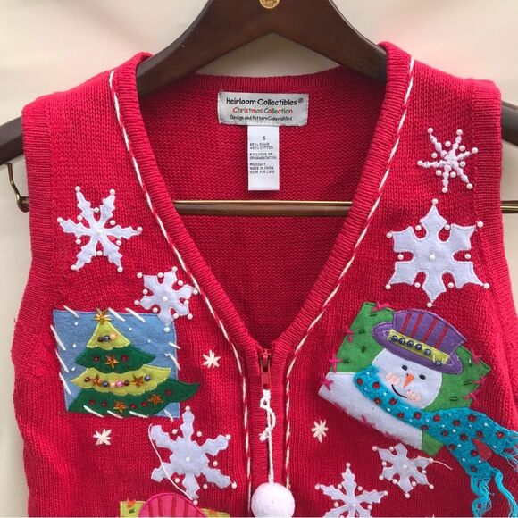 Heirloom Collectibles Christmas Collection Red Women’s Snowman Size Small - Picture 6 of 6